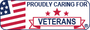 Proudly Caring for Veterans Web Badge 180x60