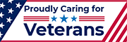 Proudly Caring for Veterans We Badge 180x60