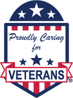 Proudly Caring for Veterans - Website Badge - Vertical 1