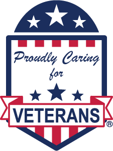 Proudly Caring for Veterans - Website Badge - Vertical 2