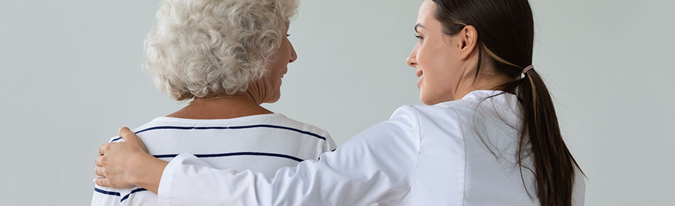 Female Doctor and mature female patient