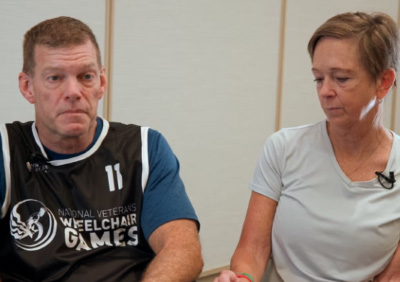 Phil Schweizer wearing Wheelchair Games shirt